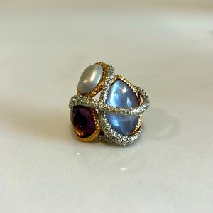 Alexis Bittar Maldivian Multi stone Encrusted Vine Ring